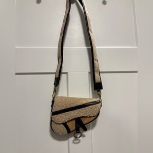 Stylish Cream and Black Women's Crossbody Bag